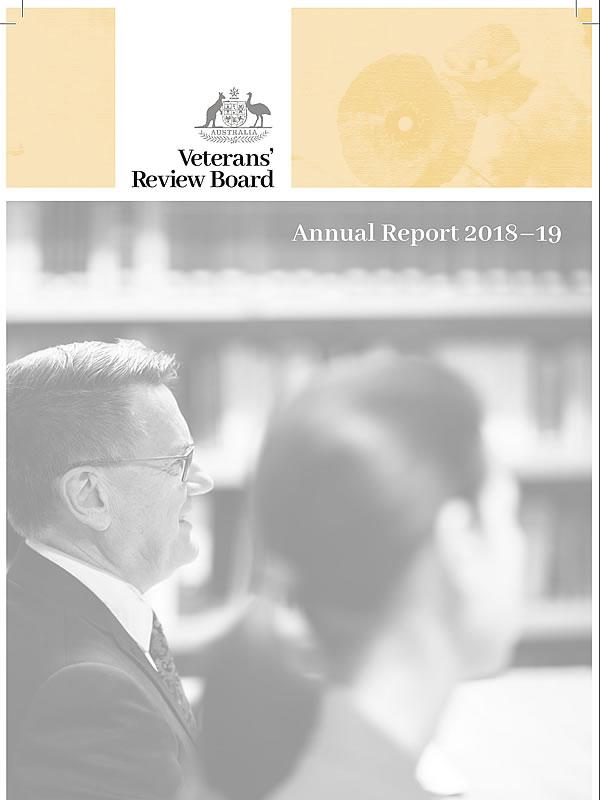Veterans' Review Board Annual Report 2019-19 cover.