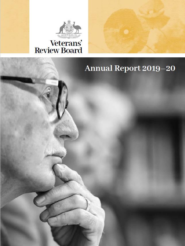Veterans' Review Board Annual Report 2019-20 cover.
